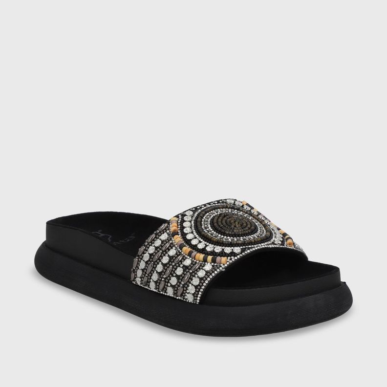 Sandalia Plano Negro Mujer 53704 Gotta-1