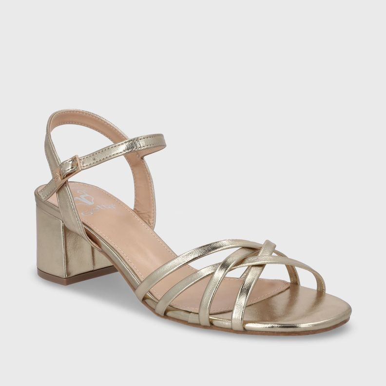 Sandalia Taco Dorada Mujer 55901 Gotta-1