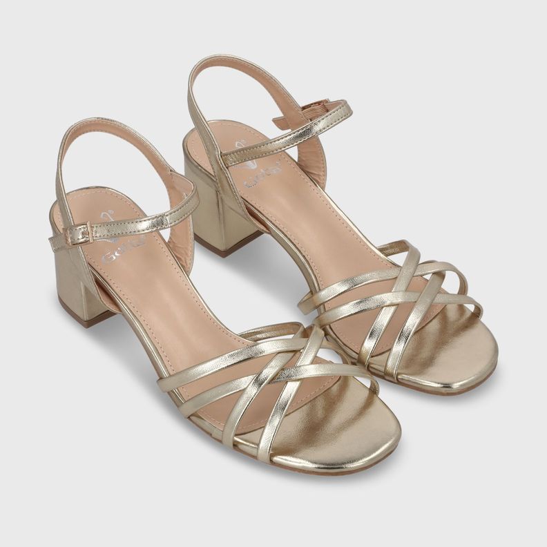 Sandalia Taco Dorada Mujer 55901 Gotta-2