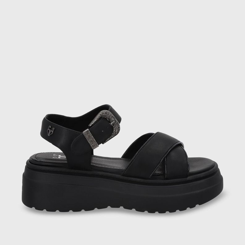 Sandalia Plataforma Negra Mujer 55923 Gotta