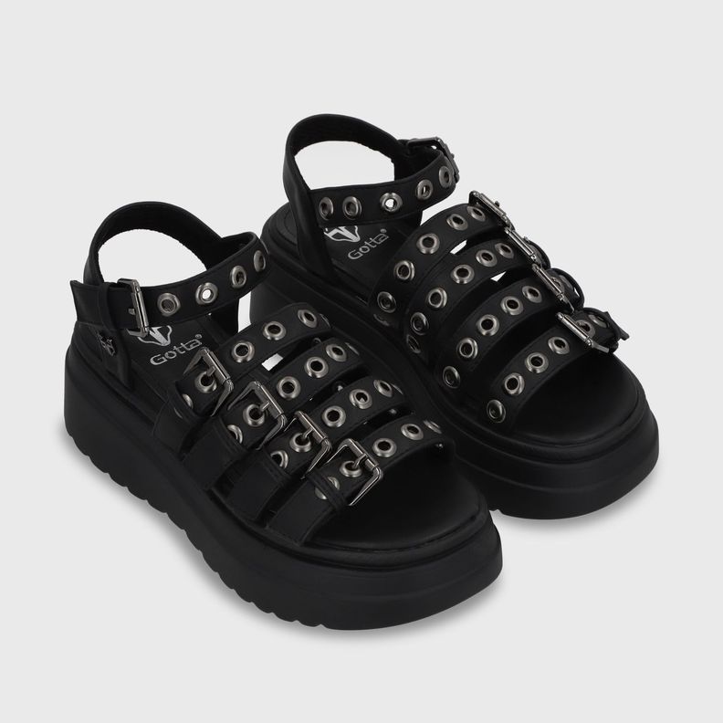 Sandalia Plataforma Negro Mujer 55920 Gotta-2