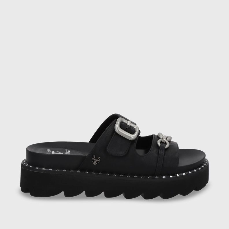 Sandalia Plano Negro Mujer 1573D Gotta-0