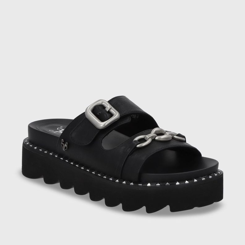 Sandalia Plano Negro Mujer 1573D Gotta-1