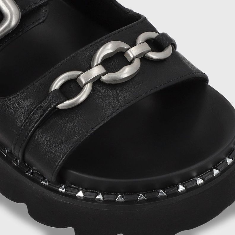 Sandalia Plano Negro Mujer 1573D Gotta-5