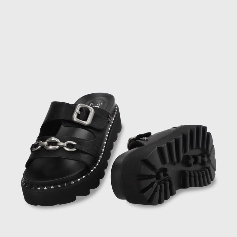Sandalia Plano Negro Mujer 1573D Gotta-6