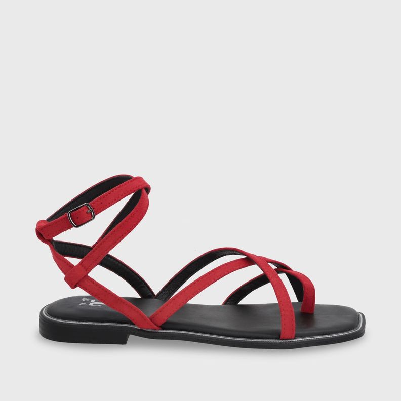 Sandalia Plana Mujer Roja 55221 Gotta-0