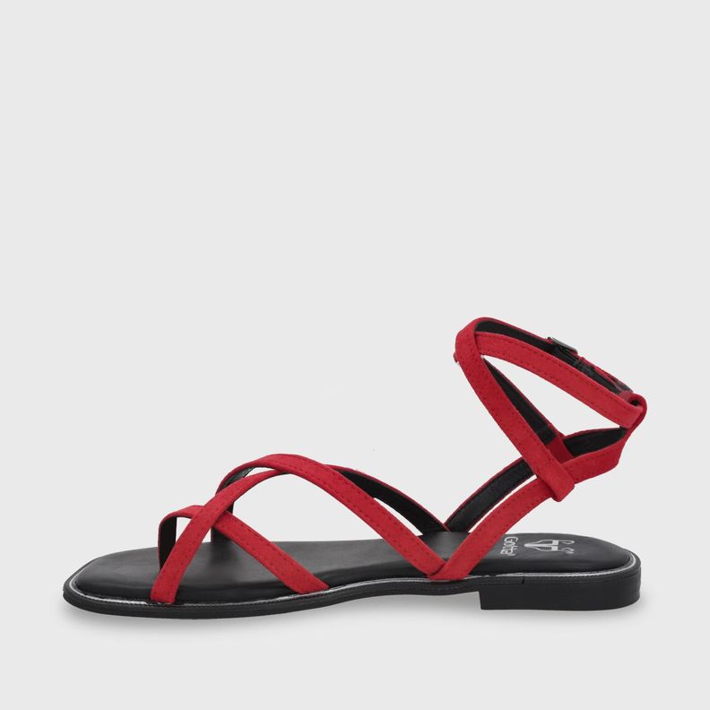 Sandalia Plana Mujer Roja 55221 Gotta-3