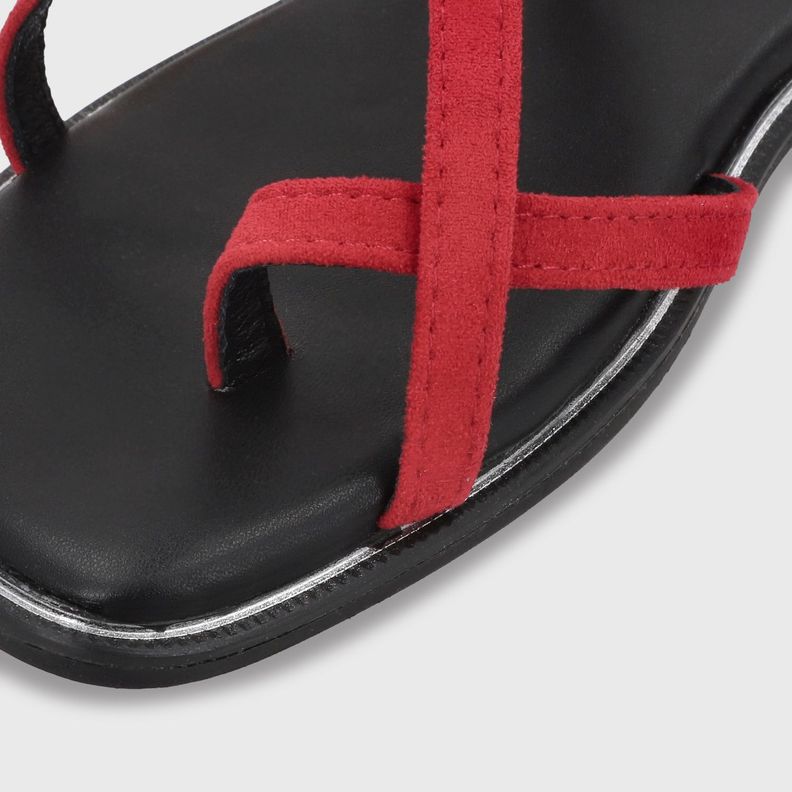 Sandalia Plana Mujer Roja 55221 Gotta-5