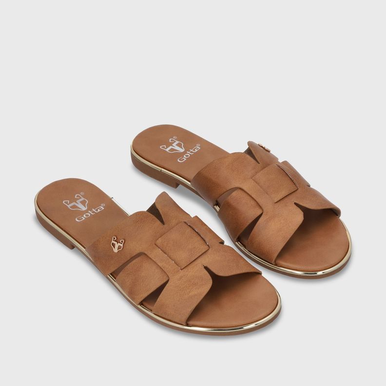 Sandalia Plano Beige Mujer 55210 Gotta-2