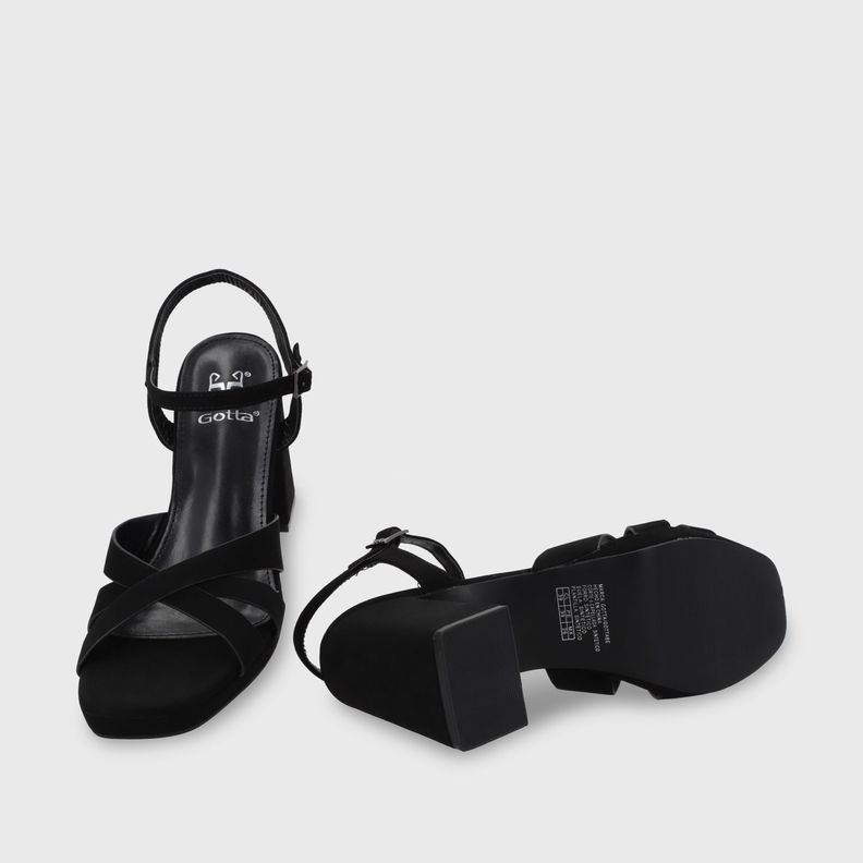 Sandalia Taco Negra Mujer 45902 Gotta-6