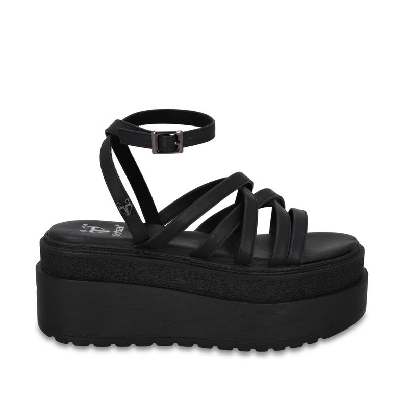 Sandalia Plataforma Negro Mujer 65931 35