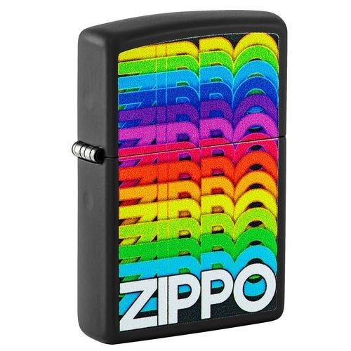 ENCENDEDOR ZIPPO 46234 TECHNO DESIGN BLACK MATE Negro Mate
