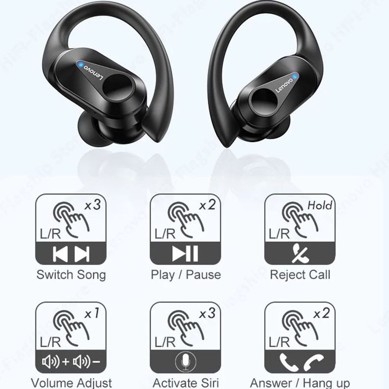 Audífonos Bluetooth Lenovo Lp75 Negro-3