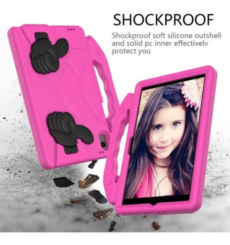 Carcasa Niños Anti-golpes Para iPad 7ma 8va 9na Gene 10.2 Fucsia-1