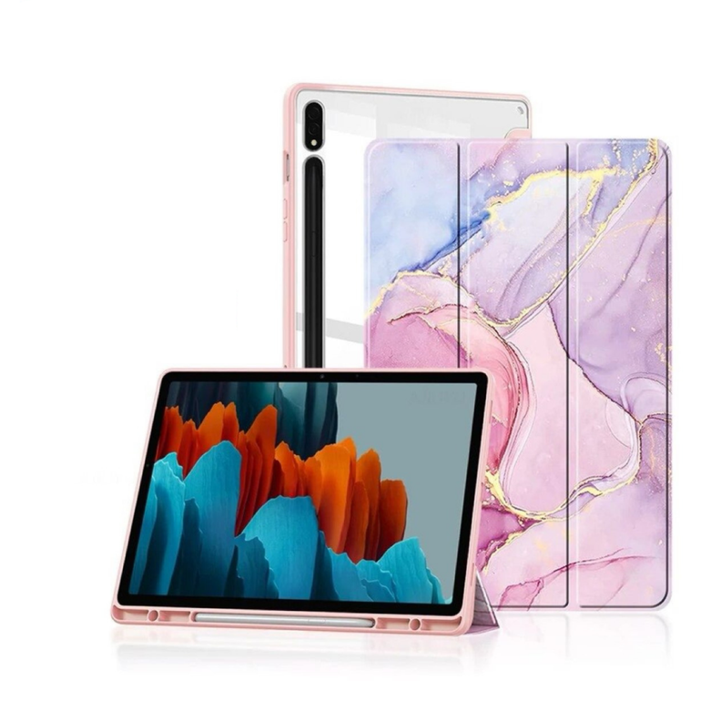 Funda Smart Cover Para Tablet Samsung S10 Fe 10.9 Mármol Rosado-1