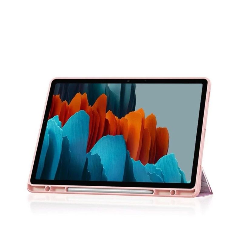 Funda Smart Cover Para Tablet Samsung S10 Fe 10.9 Mármol Rosado-4