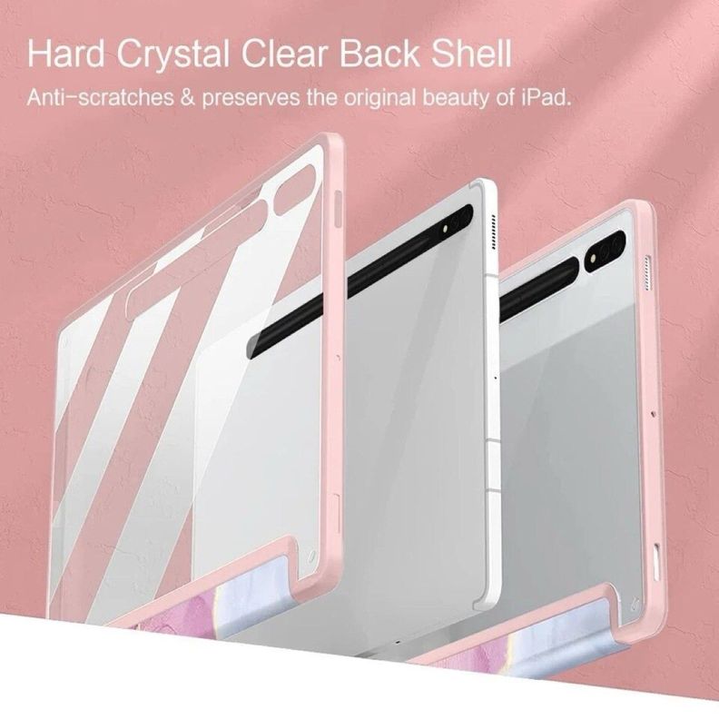 Funda Smart Cover Para Tablet Samsung S10 Fe 10.9 Mármol Rosado-5