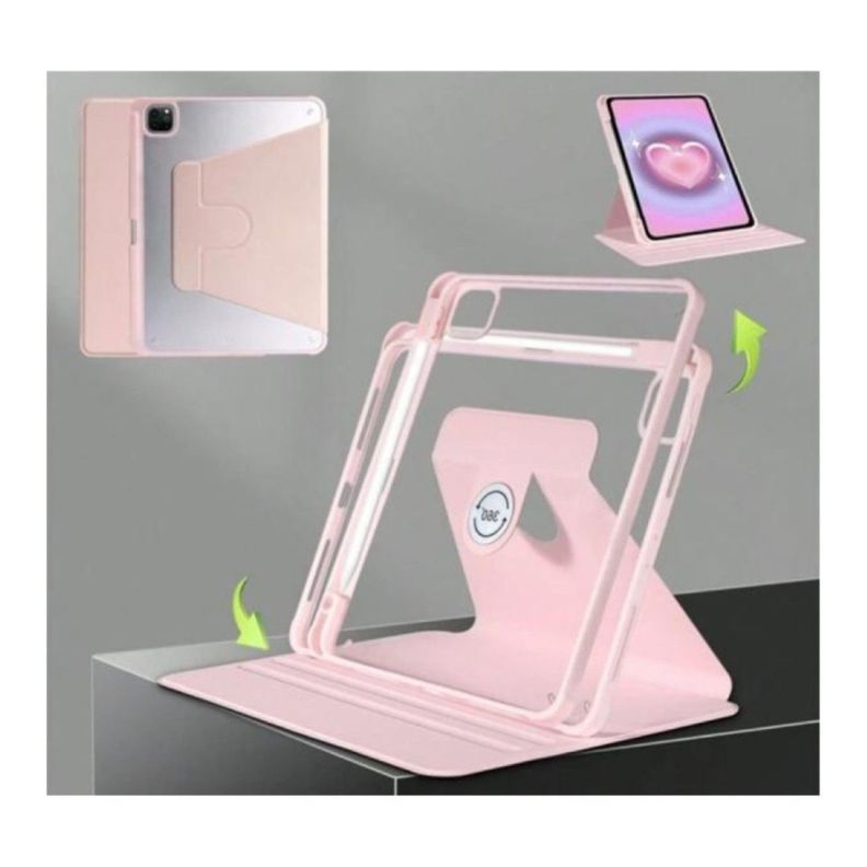 Carcasa Smart Cover Clear 360 Para iPad Air 11 M3 2025 Rosado-1