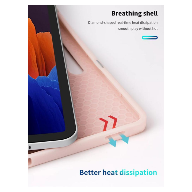 Funda Carcasa Con Ranura Para Samsung Tab S9 Fe+ 12.4 Rosado-2