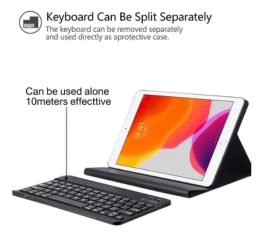 Funda Con Teclado Negro Para iPad Air 13 M2 Español-1