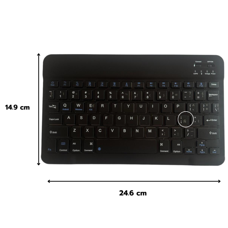 Funda Con Teclado Negro Para iPad Air 13 M2 Español-8