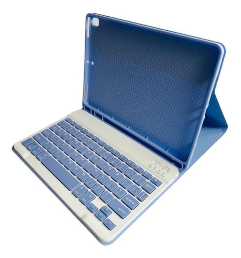 Funda Con Teclado Lila Para iPad 7ma/8va/9na 10.2 Español-0
