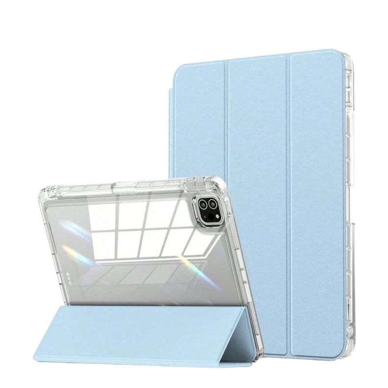 Carcasa Smart Cover Clear Para iPad Air 6 11 M2 2024 Azul Claro-0