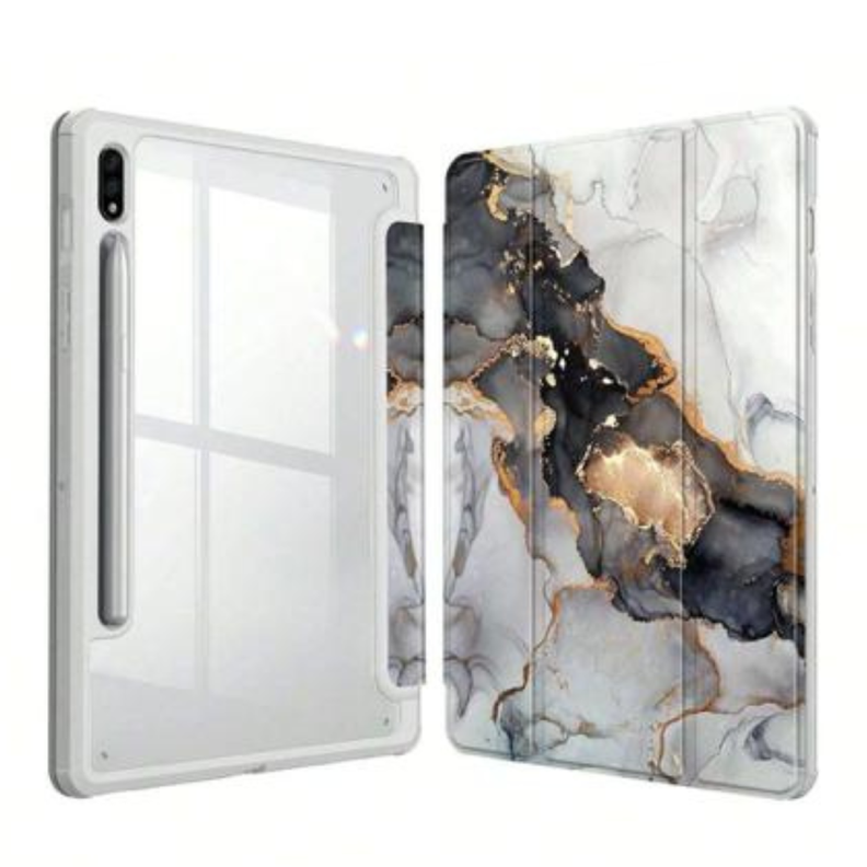 Funda Smart Cover Para Tablet Samsung S10 Fe 10.9 Mármol Blanco-4