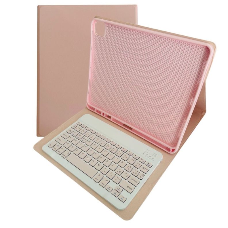 Funda Con Teclado Rosado Para iPad Air 13 M2 2024 Con Ranura-0