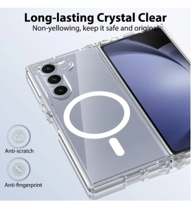 Carcasa MagSafe Para Samsung Z Fold 6 Transparente-3