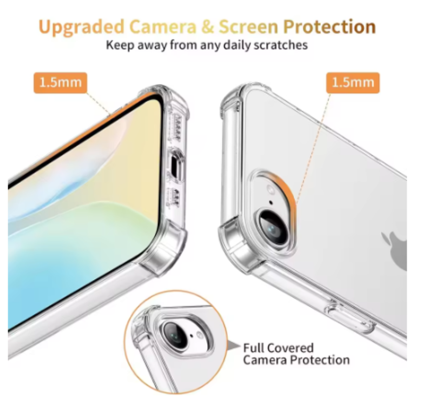 Carcasa Para iPhone 16e Transparente Reforzada-1