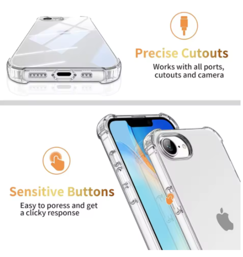 Carcasa Para iPhone 16e Transparente Reforzada-2