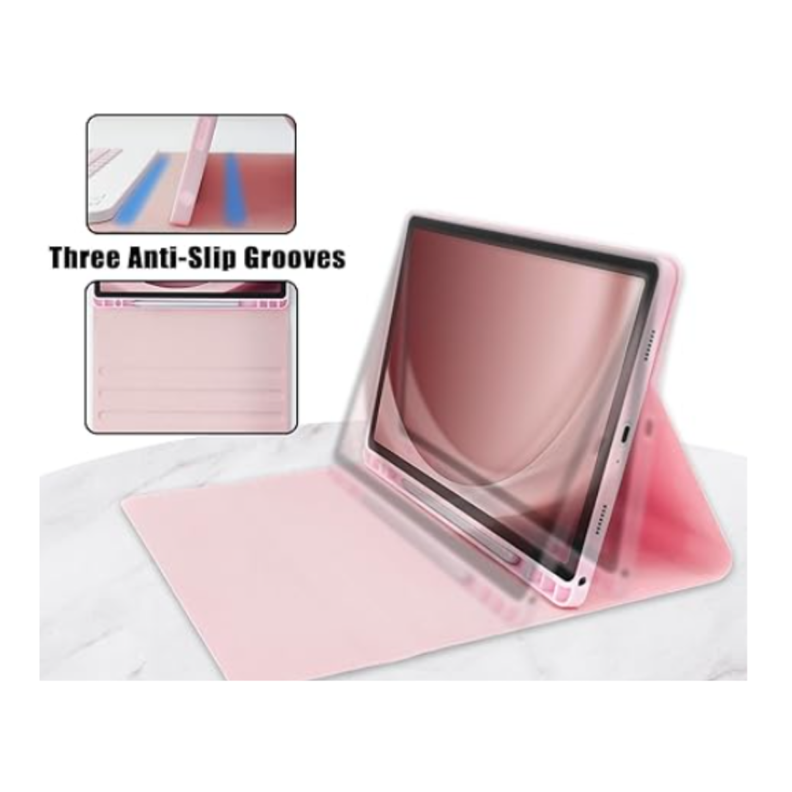 Funda Con Teclado Rosado Para Samsung A9+ Plus 11 Español-1