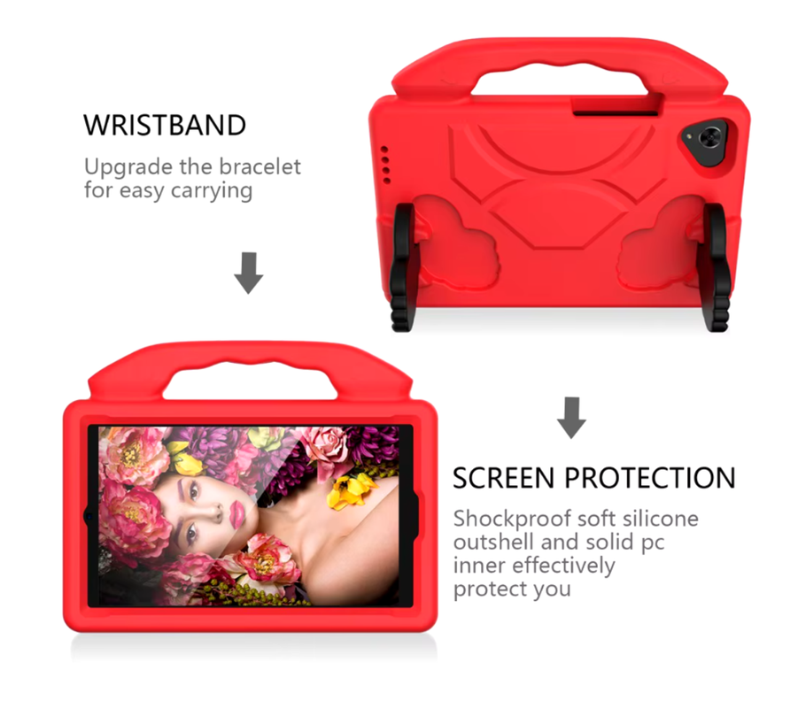 Carcasa Niños Anti-golpes Para Tablet Samsung A9 8.7 X110 Rojo-3