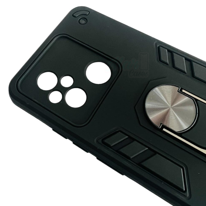 Carcasa Para Xiaomi Redmi 12c Anti Golpes Anillo Negro-1