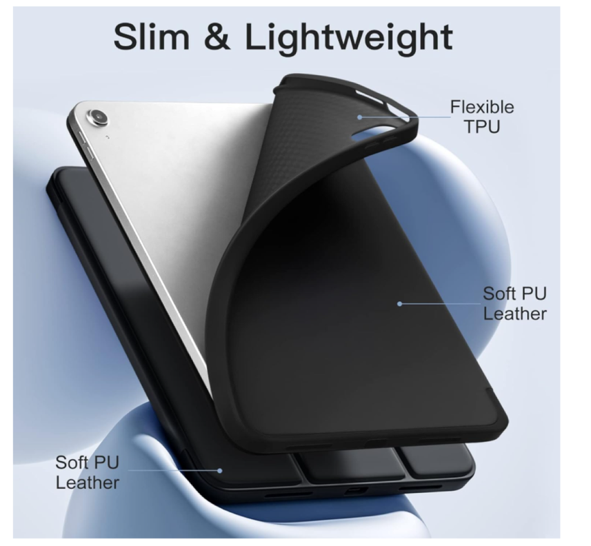 Carcasa Smart Cover Ranura Para iPad Air 11 M3 2025 Negro-1