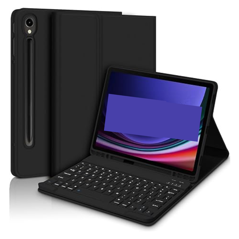 Funda Con Teclado Negro Para Samsung S9/S9 Fe 10.9 Español-0