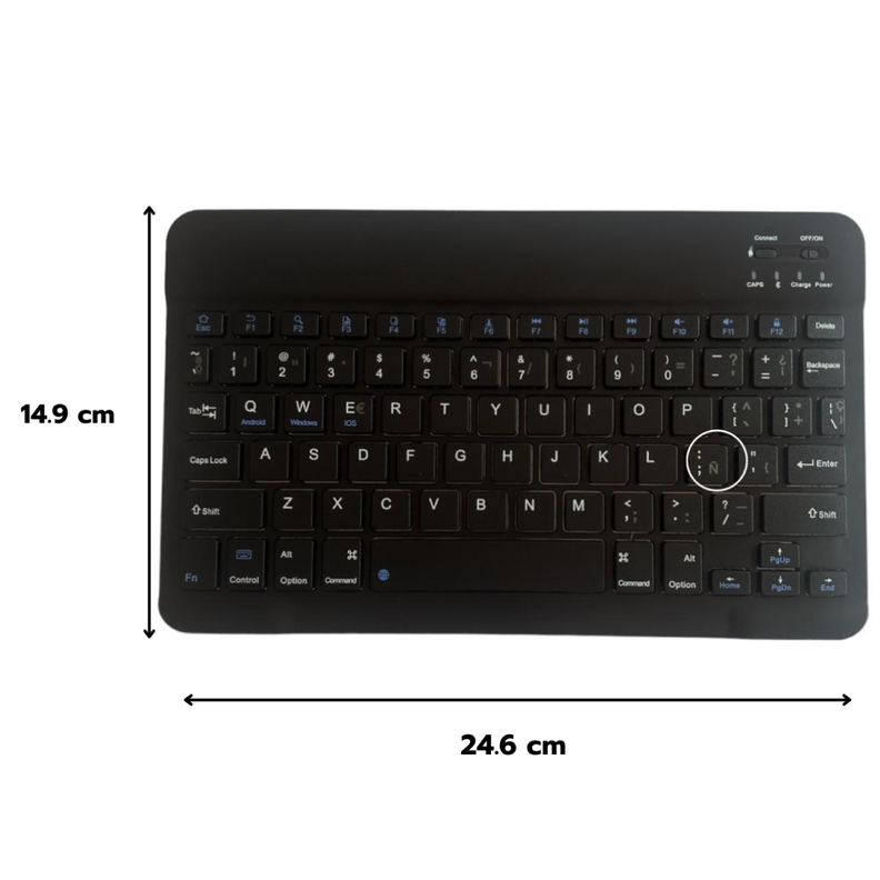 Funda Con Teclado Negro Para Samsung S9/S9 Fe 10.9 Español-3