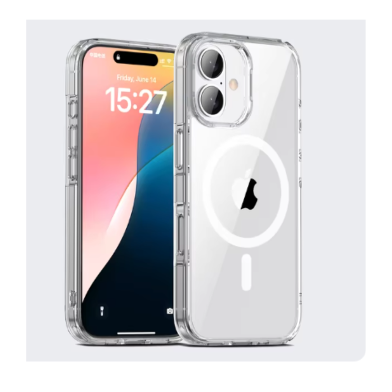 Carcasa MagSafe Para iPhone 16 Transparente-3
