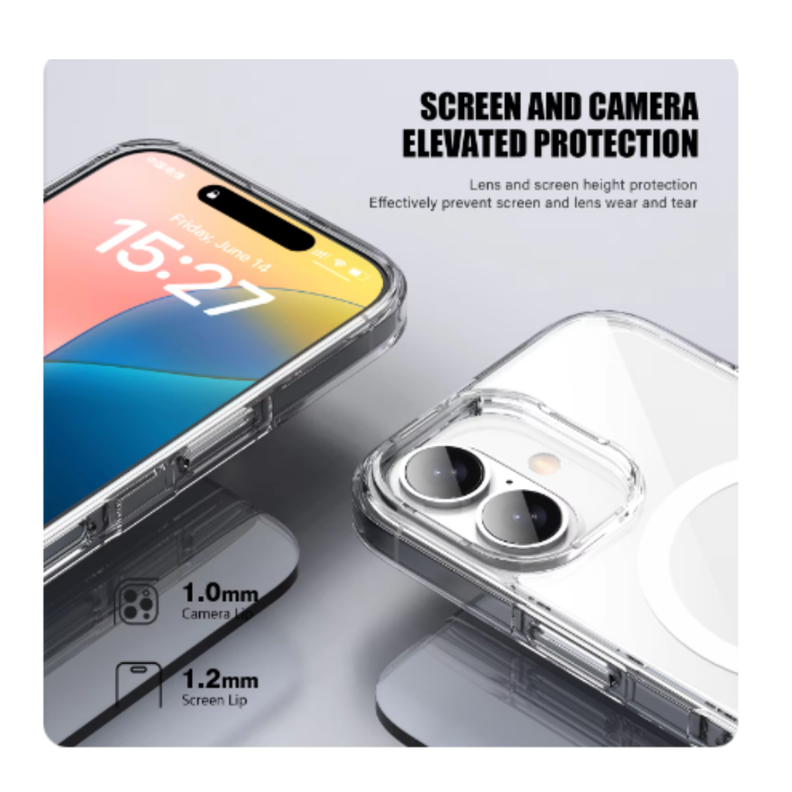Carcasa MagSafe Para iPhone 16 Transparente-4
