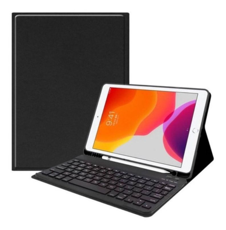 Funda Con Teclado Negro Para iPad 7ma/8va/9na 10.2 Español-0