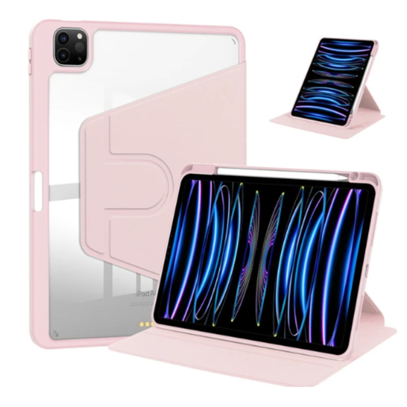 Carcasa Smart Cover Clear 360 Para iPad Air 6 11 M2 2024 Rosado-0