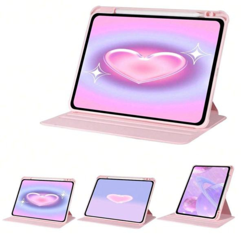 Carcasa Smart Cover Clear 360 Para iPad Air 6 11 M2 2024 Rosado-1