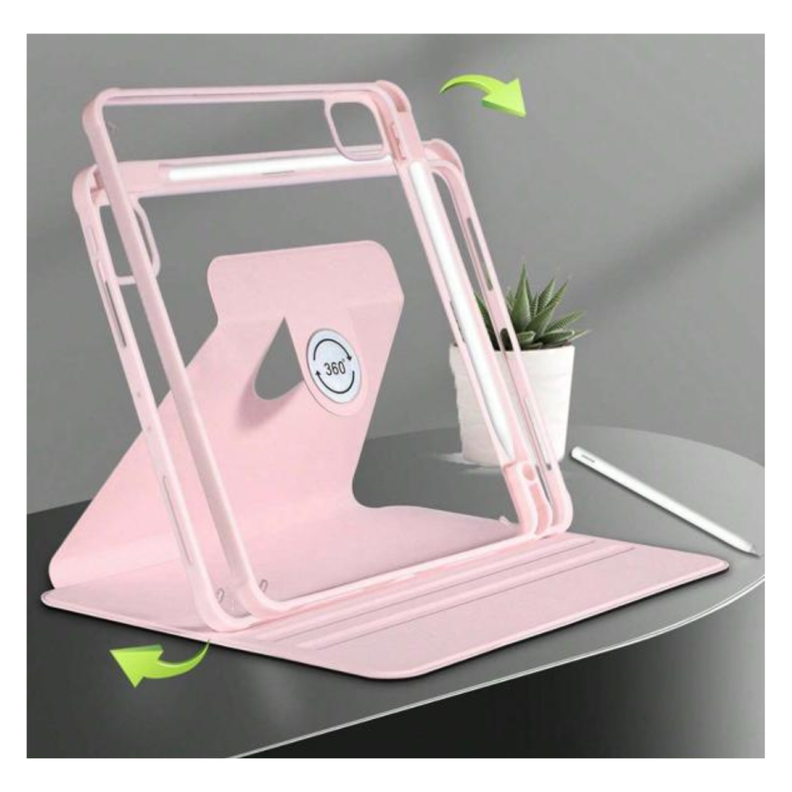 Carcasa Smart Cover Clear 360 Para iPad Air 6 11 M2 2024 Rosado-3