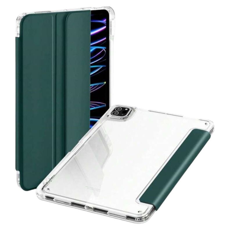 Carcasa Smart Cover Clear Para iPad Air 6 11 M2 2024 Verde Oscuro-0