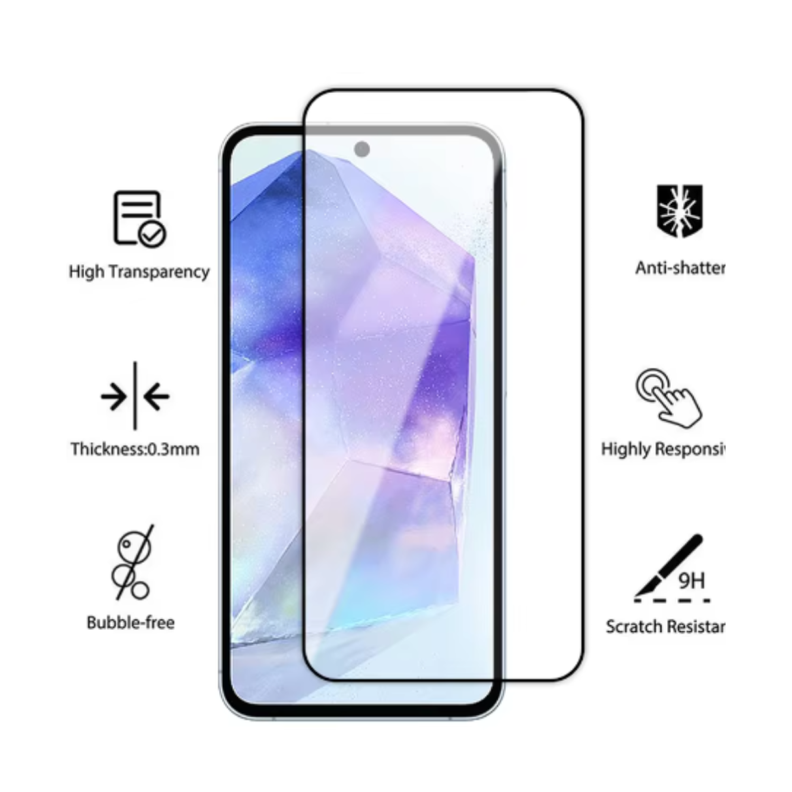 Mica Lámina Vidrio Templado Completa Para Samsung A55 5g-1