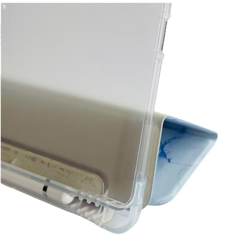 Funda Smart Cover Mármol Para iPad Air 11 M2 2024 Con Ranura Azul-1