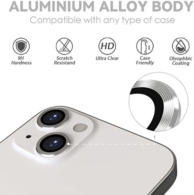 Protector De Lentes Para Cámara iPhone 15 Normal/ 15 Plus Silver-1