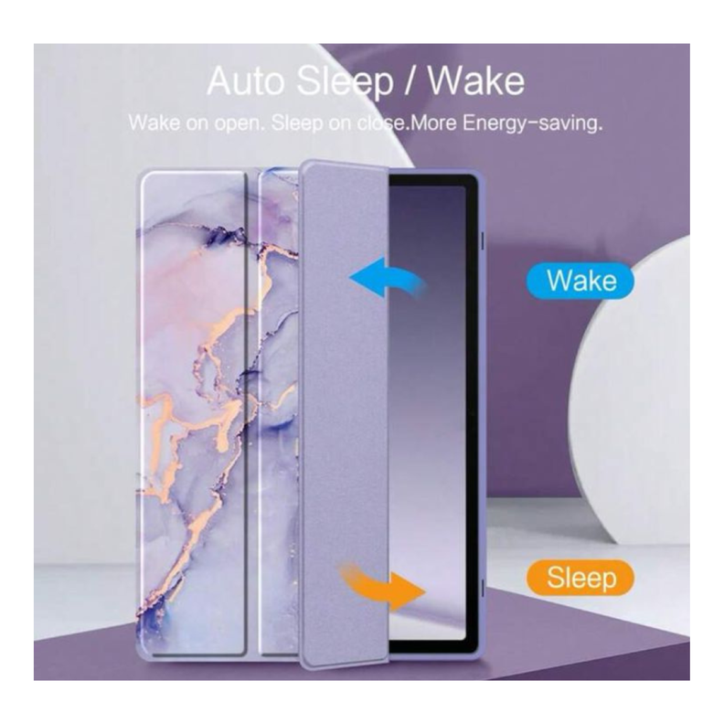 Funda Smart Cover Para Tablet Samsung S9 Fe 10.9 Mármol Violeta-3