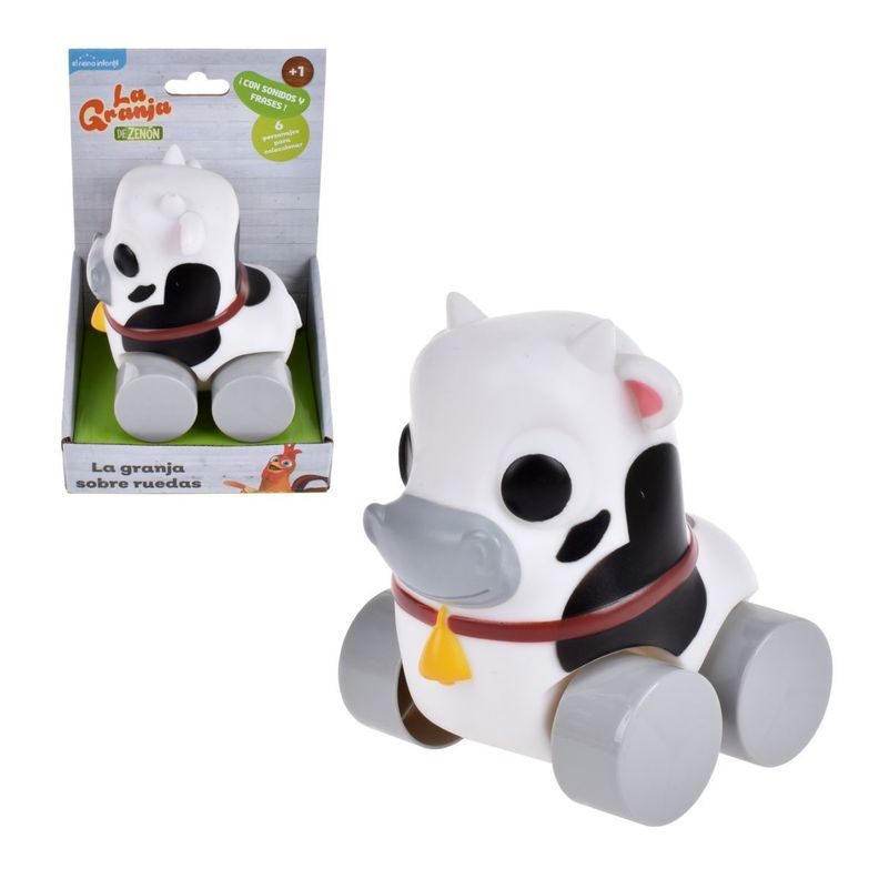 Vehiculo Personaje La Granja De Zenon De 10 Cms Con Sonido - Vaca Lola-0
